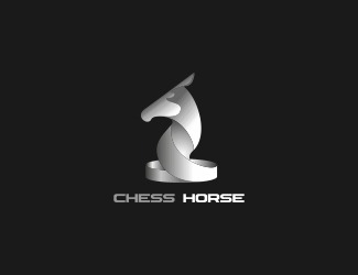 Projekt graficzny logo dla firmy online Chess horse